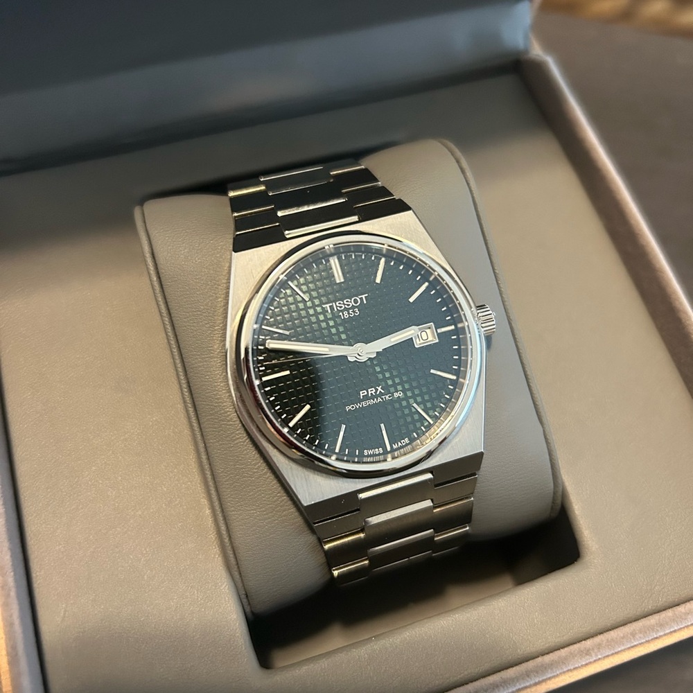 Tissot PRX Green Dial Silver Watch